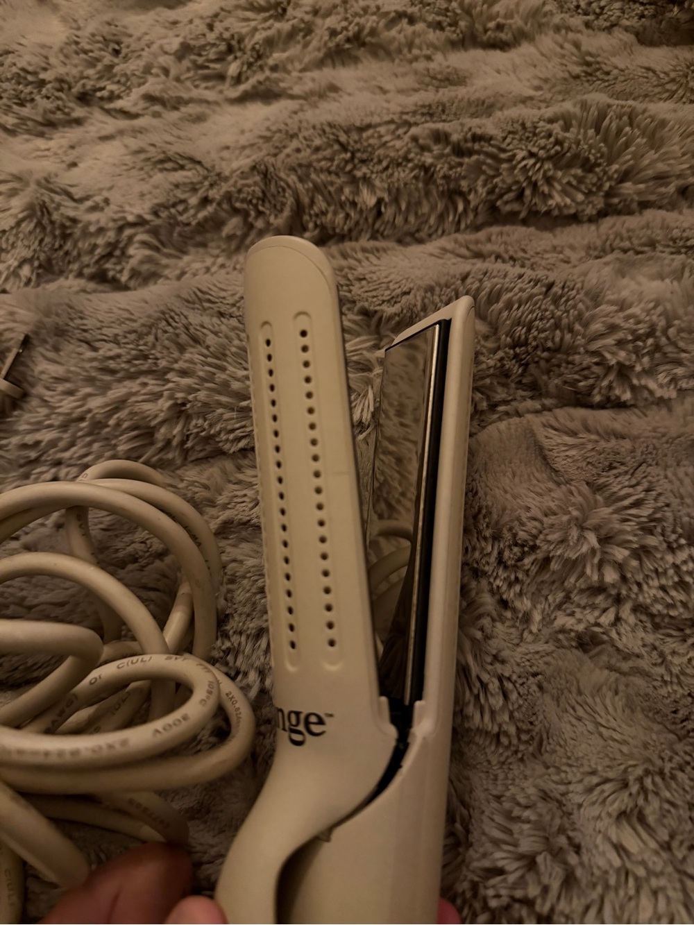 Lange Cream Ceramic Hair Straightening Brush - Picture 3 of 3